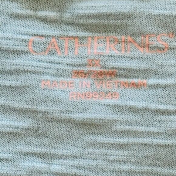 Catherines Plus Size 26/28 Teal Blue Blouse for Women – 3/4 Sleeve Stylish Top - Picture 5 of 7